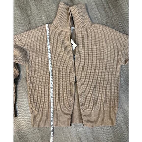 NWT Naked Cashmere Lyzy Full Zip Jacket Sweater S Beige Bomber Quiet Luxury $395 - Picture 9 of 9